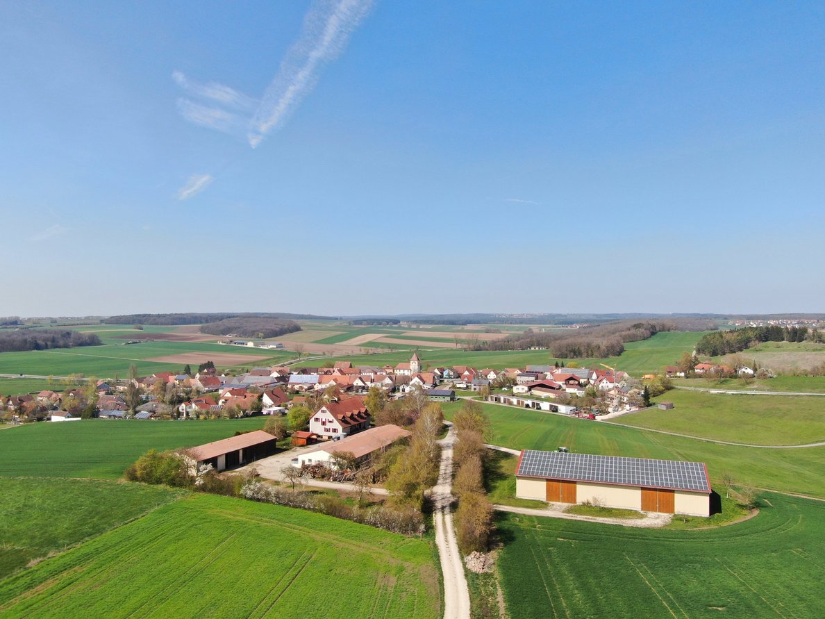 Wärmenetz in Dornhausen - Luftbild, Dornhausen von oben